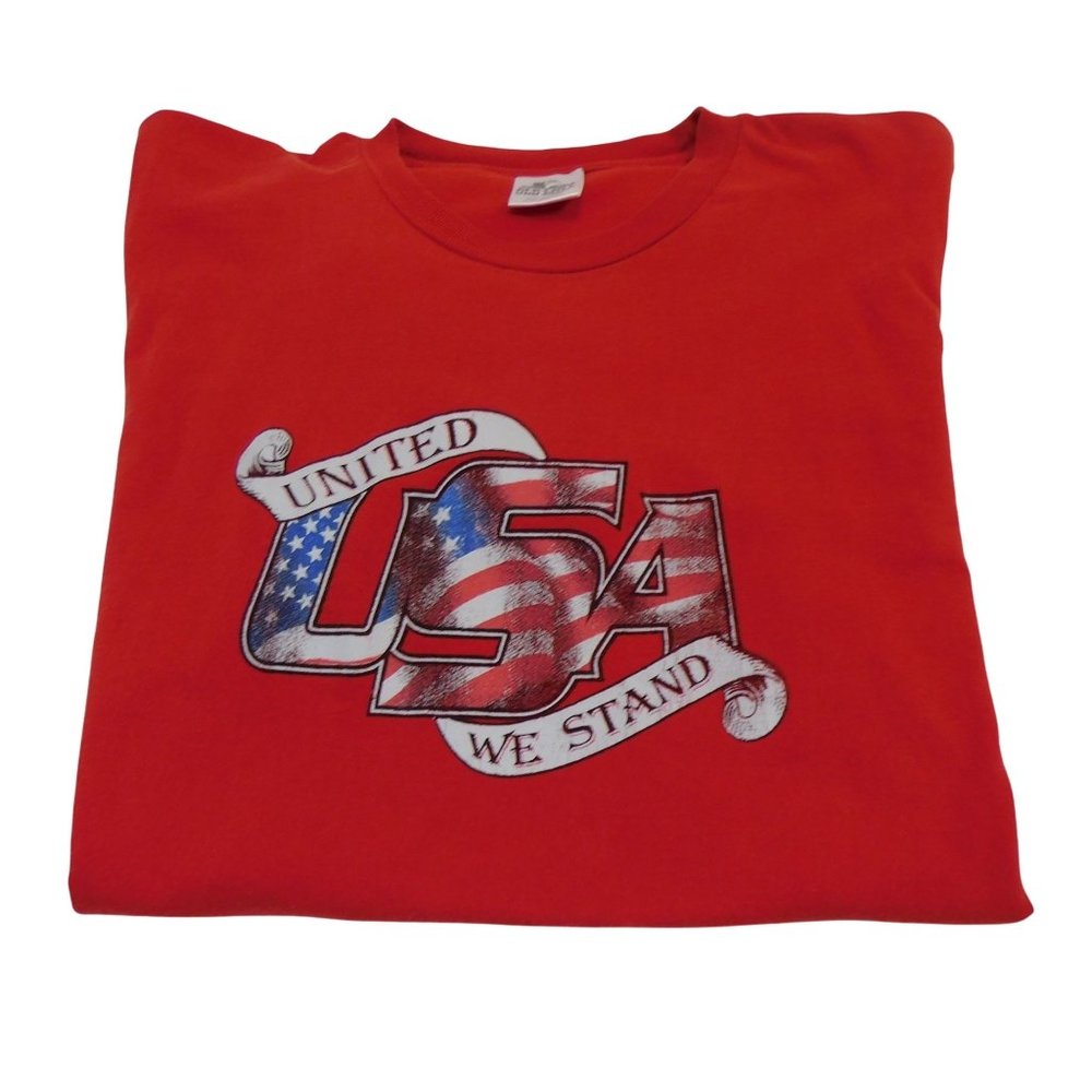 Men's T- Shirt United We Stand USA Old Mill Sz 2xl 50-52 Red